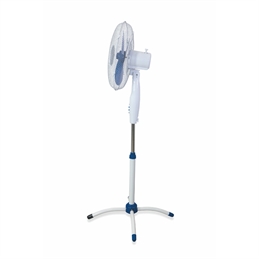 Ventilatore a piantana da terra con base e 3 pale da 40cm bianco e blu