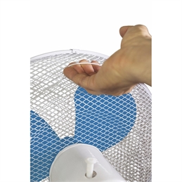 Ventilatore a piantana da terra con base e 3 pale da 40cm bianco e blu