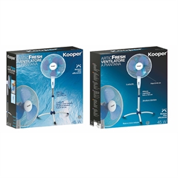 Ventilatore a piantana da terra con base e 3 pale da 40cm bianco e blu