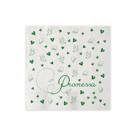 Tovaglioli 25x25 cm promessa love 20 pezzi