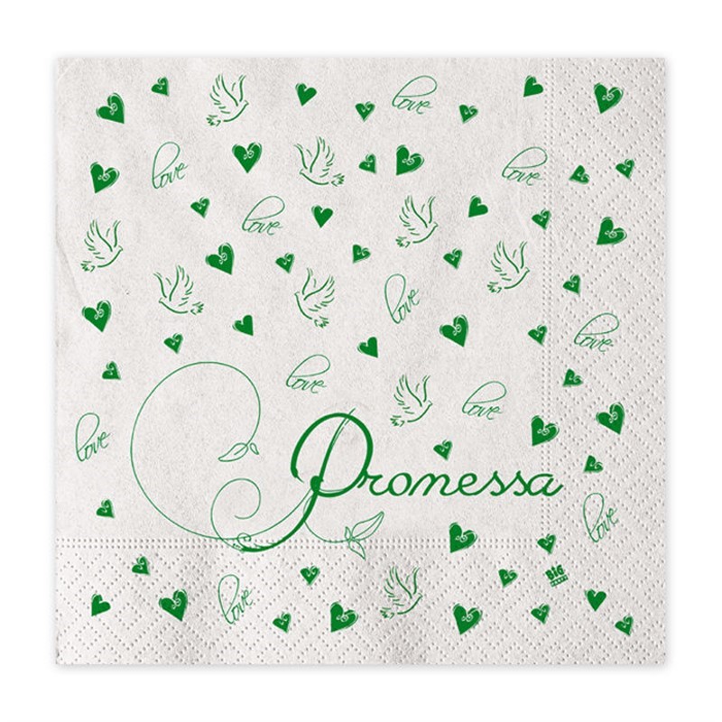 Tovaglioli 33x33 cm promessa love 20 pezzi
