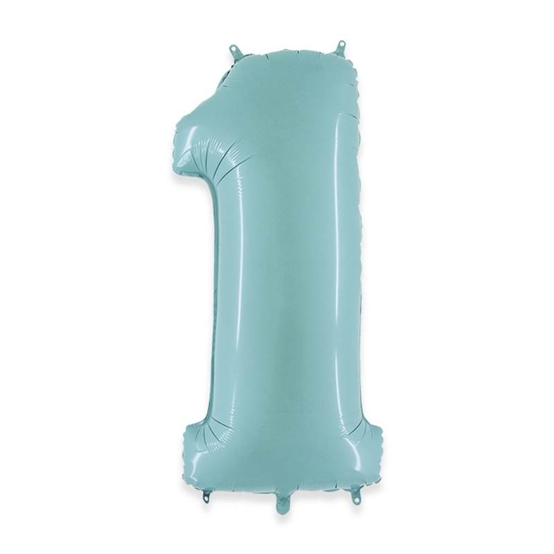 Palloncino Mylar Numero 1 cm. 102 (40") celeste