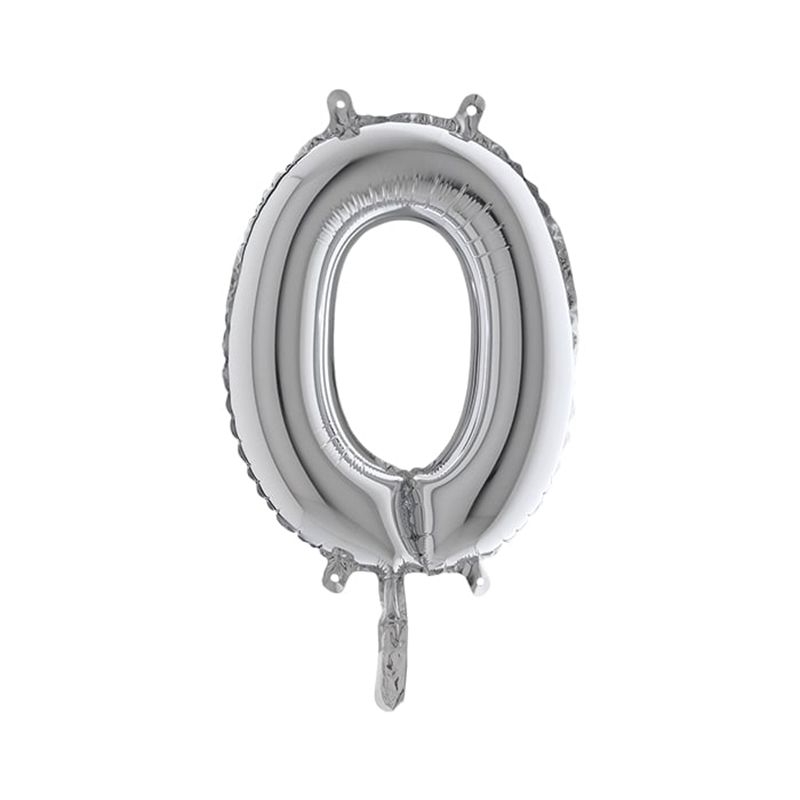 Palloncino Mylar a Numero cm.36 (14") Argento