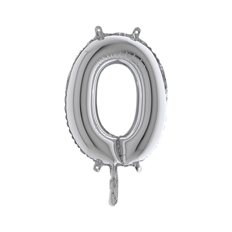Palloncino Mylar a Numero cm.36 (14") Argento