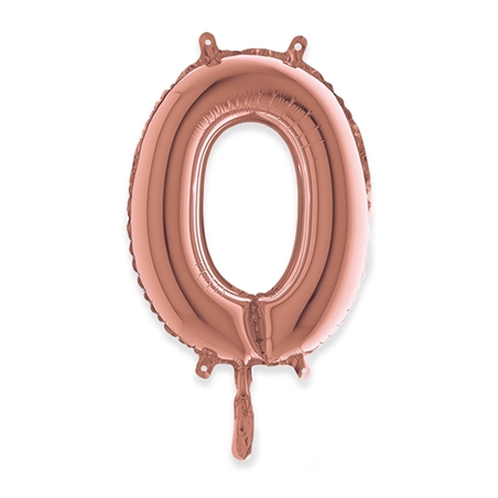 Palloncino Mylar a Numero cm.36 (14") Rosa Gold