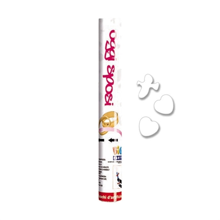 Cannon Sparacoriandoli cm 60 Coriandoli Cuori e Colombe Bianche