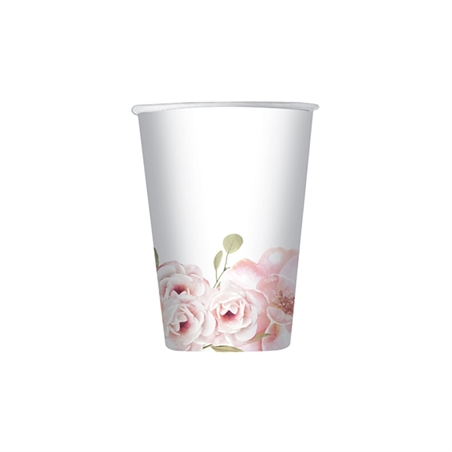  Bicchieri in carta 200 cc Floral 8 pezzi