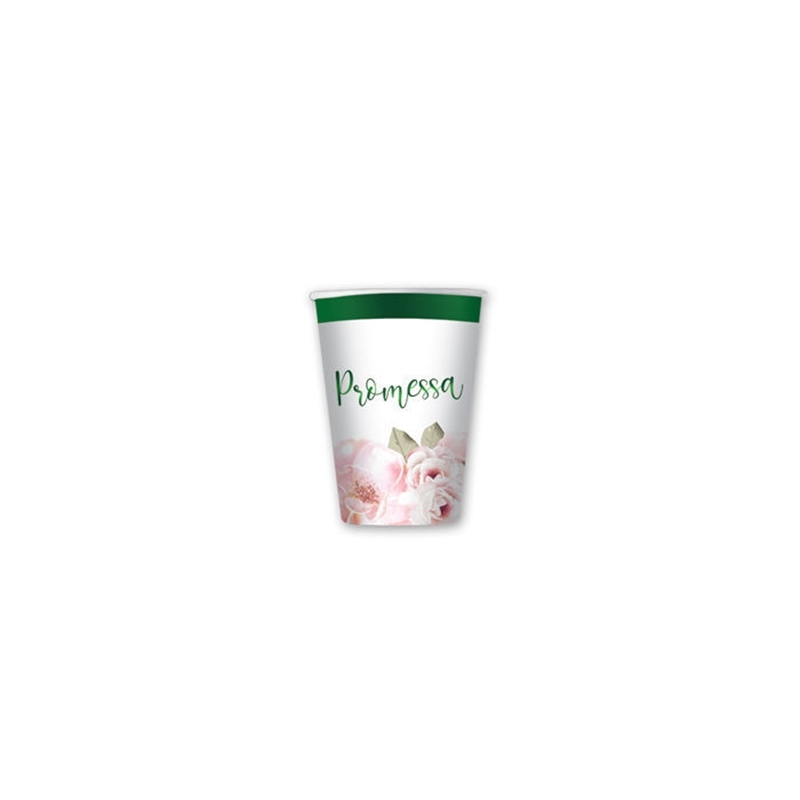 Bicchieri in carta 80 cc promessa floral 8 pezzi