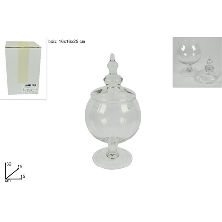 Barattolo di vetro con coperchio per confettate 32cm