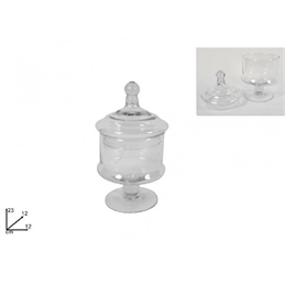 Barattolo cilindro di vetro porta confetti 12x23 cm