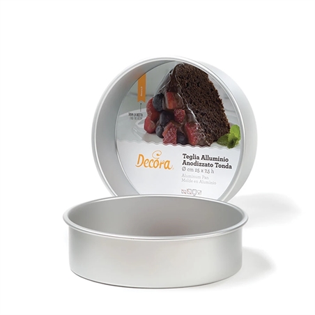 TEGLIA TONDA - STAMPO PER TORTE E DOLCI IN ALLUMINIO ANODIZZATO Ø35 C H 7,5.