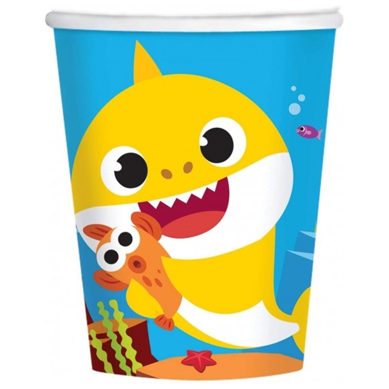 Bicchieri in carta 250 ml Baby Shark 8 pezzi