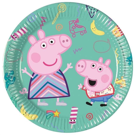 Piatti in carta 20 cm Peppa Pig Messy 8 pz