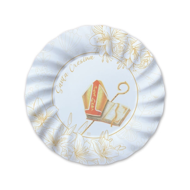 Piatti in carta 20 cm cresima 8 pezzi Piatti in carta 20 cm cresima 8 pezzi
