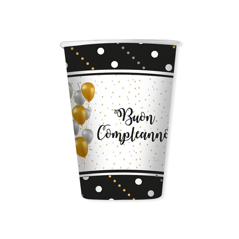 Bicchieri 200 cc Buon Compleanno Prestige 8 pezzi