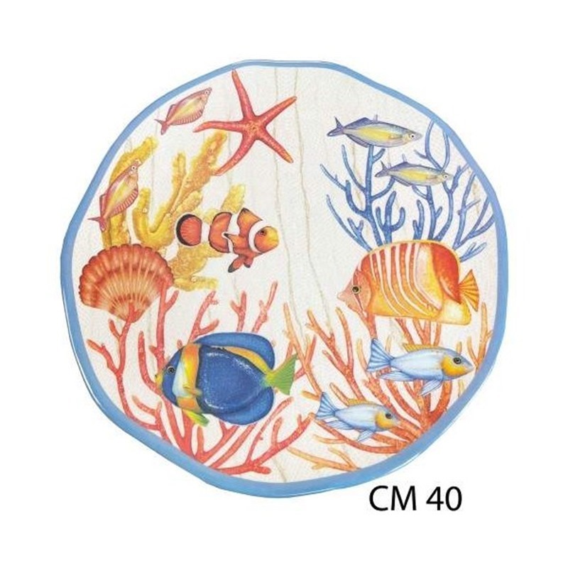 VASSOIO TONDO IL MARE IN MELAMINA 40cm