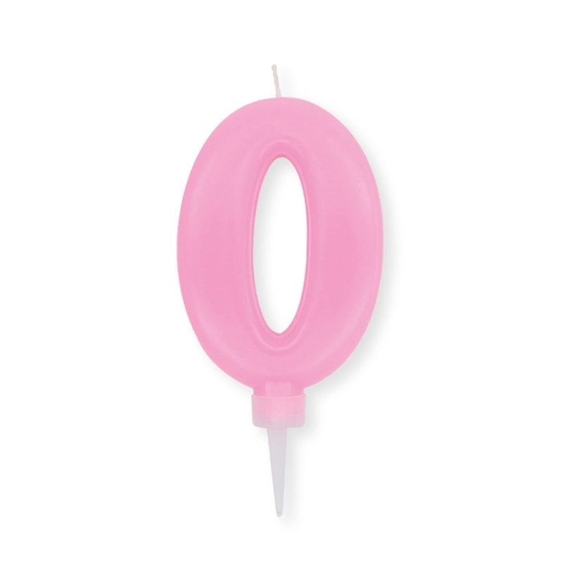 Candela di cera plump rosa cm 10
