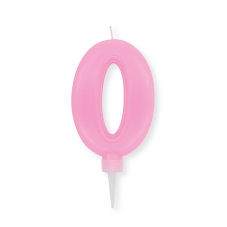 Candela di cera plump rosa cm 10