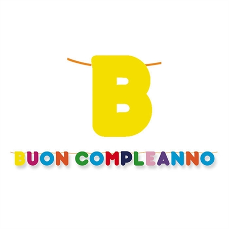 Festone Decorativo Kit Scritta Maxi Buon Compleanno 6 metri