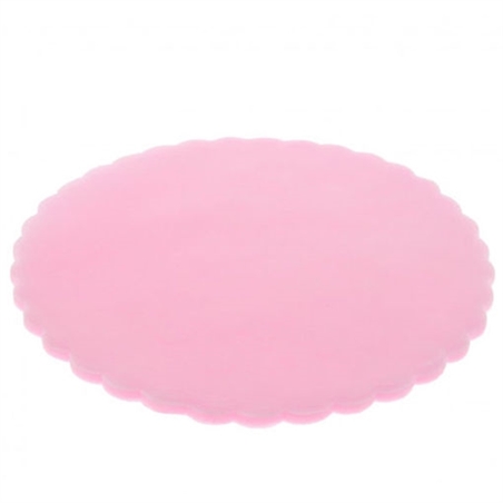 Velo Fata Tondo Smerlato Rosa Diametro 24 cm 50 pz