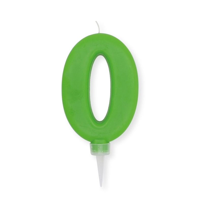 Candela di cera plump verde cm 10