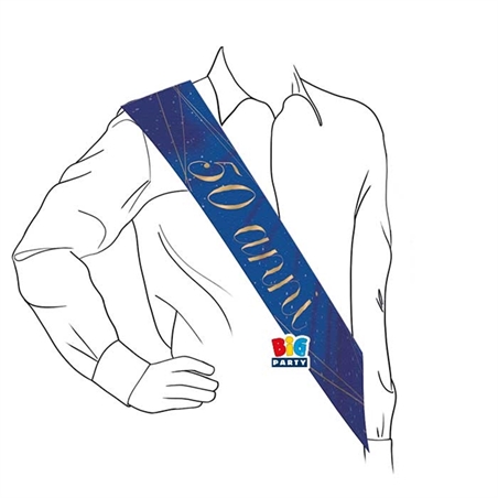 Fascia Premio Metallizzata 168 x 10 cm 50 Anni Blue Gold