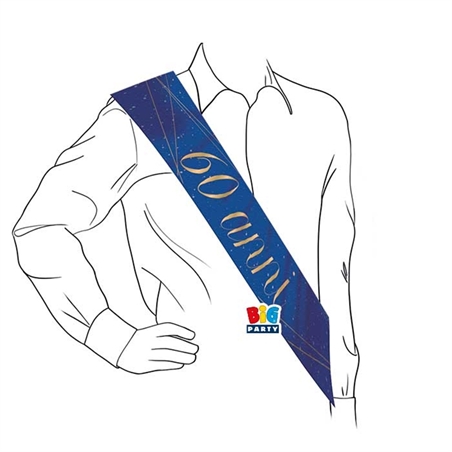 Fascia Premio Metallizzata 168 x 10 cm 60 Anni Blue Gold