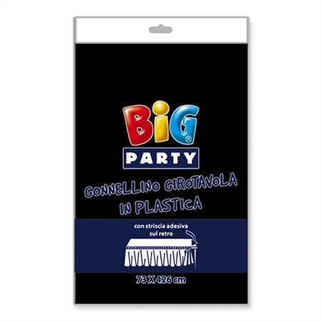Gonnellino Girotavola in Plastica 73 x 423 cm Nero