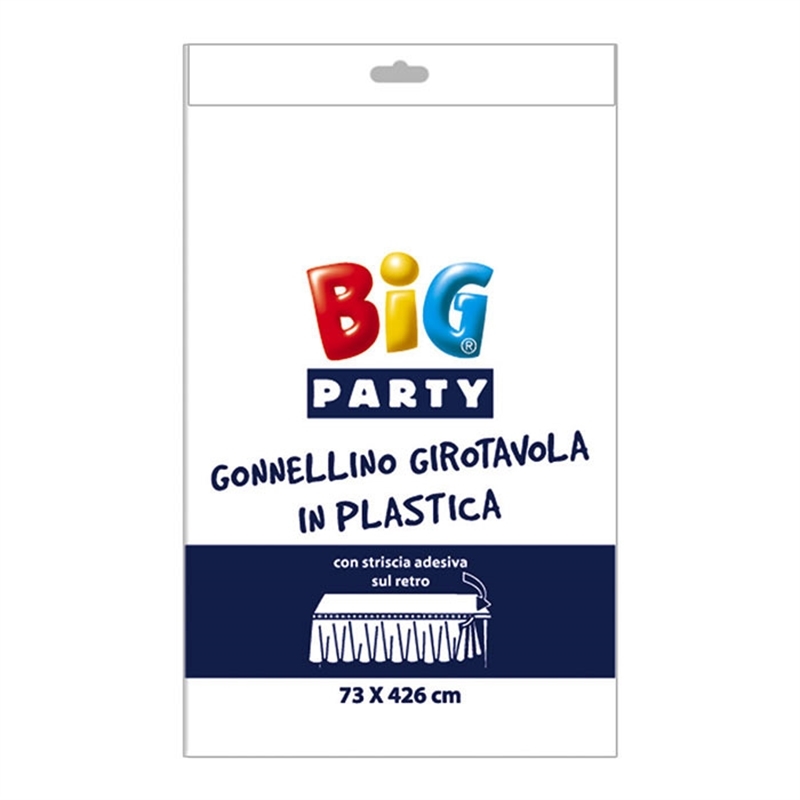 Gonnellino Girotavola in Plastica 73 x 423 cm Bianco