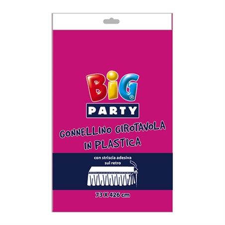 Gonnellino Girotavola in Plastica 73 x 423 cm Fuxia