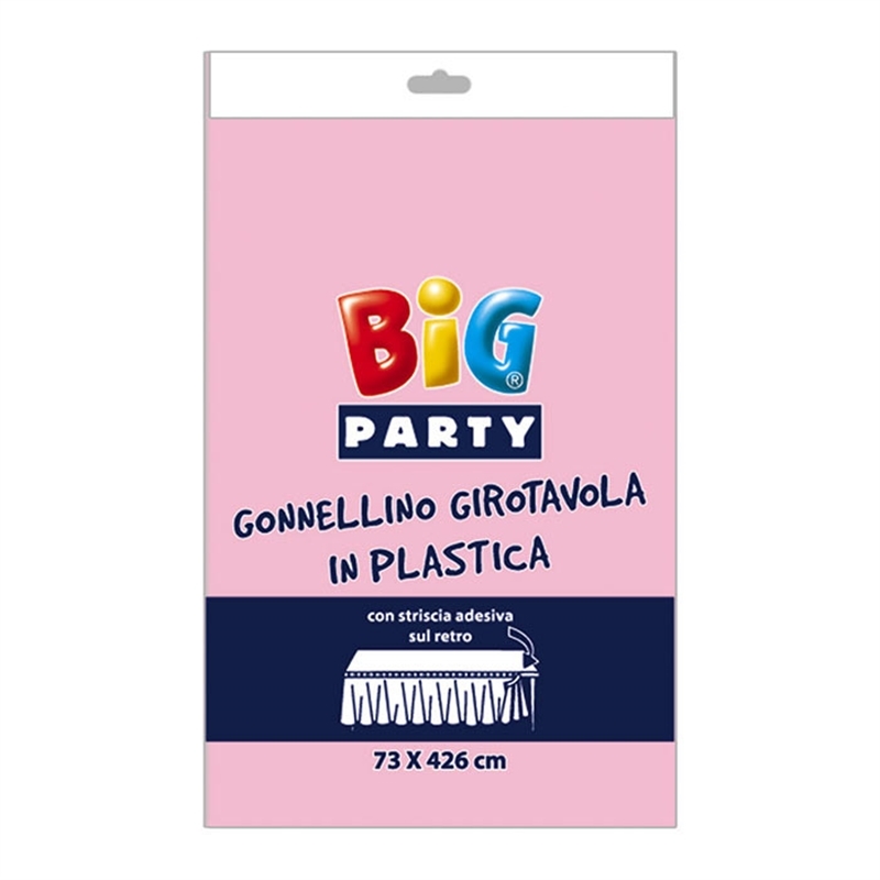 Gonnellino Girotavola in Plastica 73 x 423 cm Rosa
