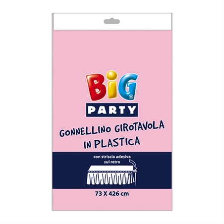 Gonnellino Girotavola in Plastica 73 x 423 cm Rosa