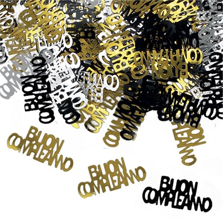 Coriandoli da Tavolo in plastica Buon Compleanno Prestige 15 grammi 