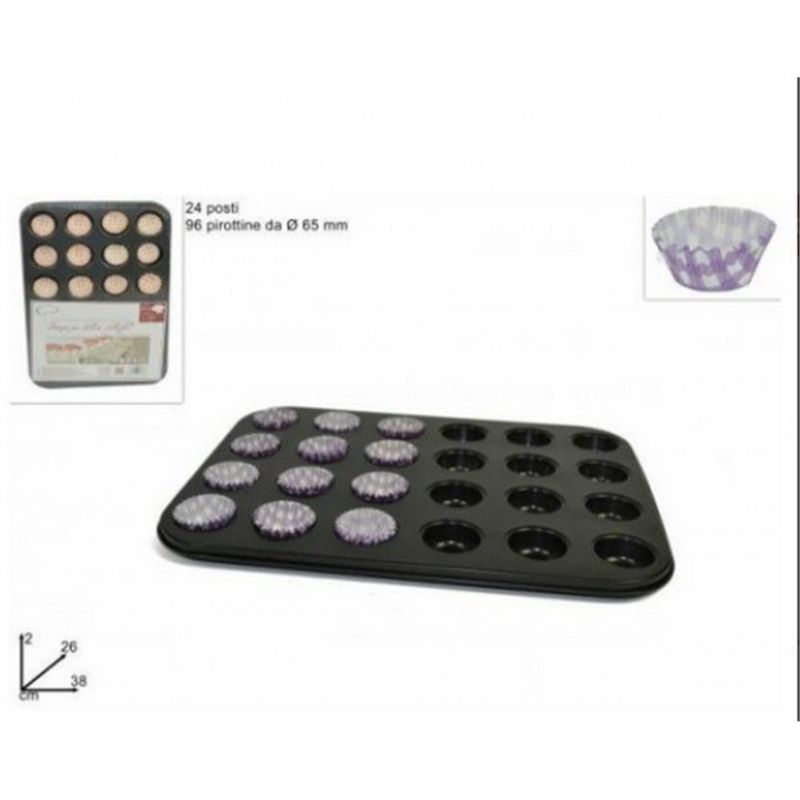 STAMPO PER 24 MINI MUFFIN CON 96 PIROTTINI