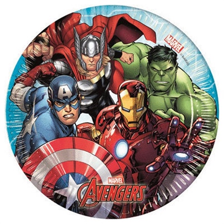 Pi0atti in carta 20 cm eroi avengers 8 pezzi