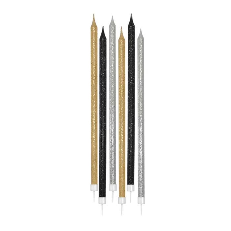 Candeline 15 cm Stelo Prestige Glitterate 12 pz