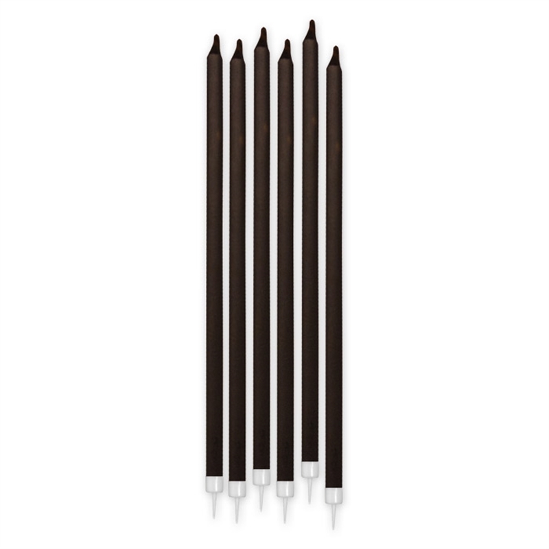 12 Candele Matite Chocolate cm.15 + supporto