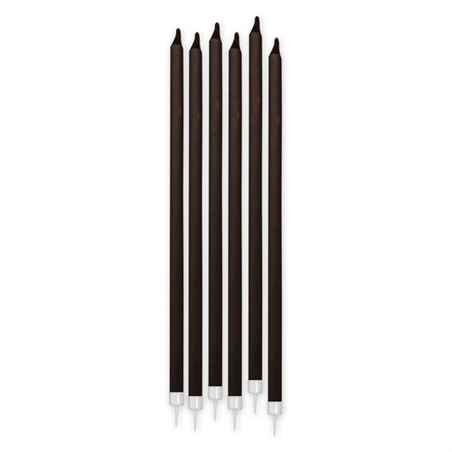 12 Candele Matite Chocolate cm.15 + supporto