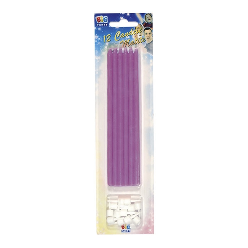 12 Candele Matite Glicine cm.15 + supporto
