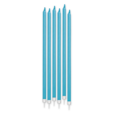 12 Candele Matite Acqua Marina cm.15 + supporto