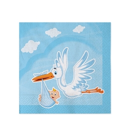 Tovaglioli 25x25 cm Cicogna Nuvola Celeste 20 pezzi