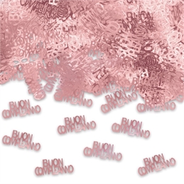 Coriandoli in Plastica 15 grammi  Buon Compleanno Rosa Gold