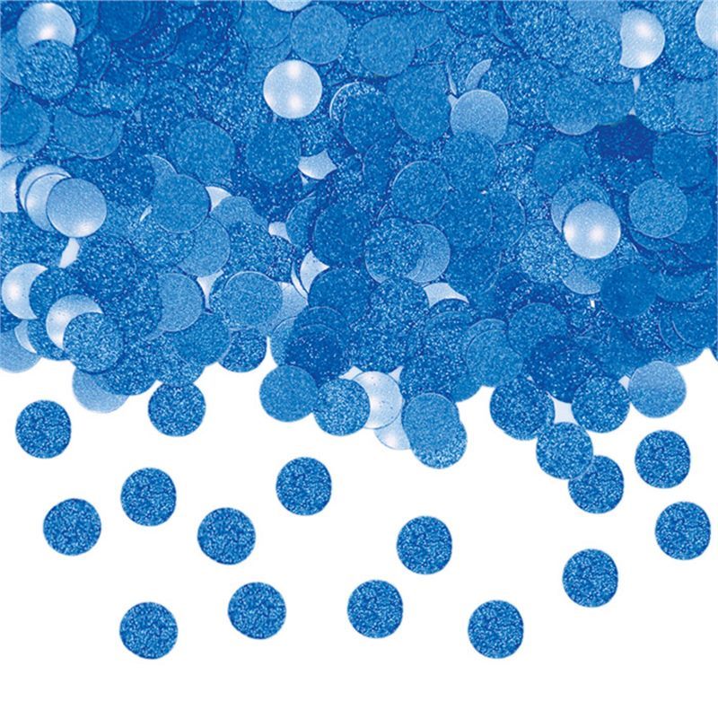 Coriandoli in plastica 20 gr diametro di 1 cm Blu Glitter