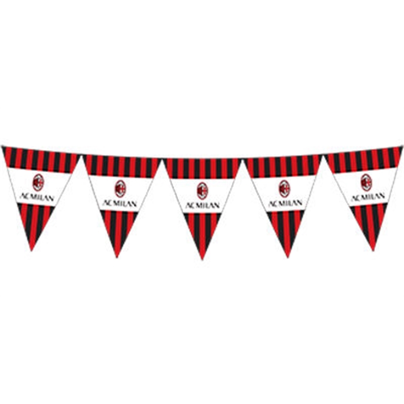 Festone 12 Bandierine in carta triangolari Ufficiale Milan 295 cm