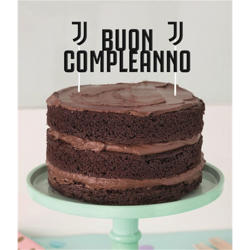 Decorazione per torta Buon Compleanno Juventus larghezza 17 cm altezza 18 cm