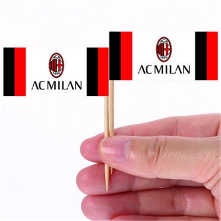 Bandierine per Cocktail Ufficiale Milan 24 pezzi