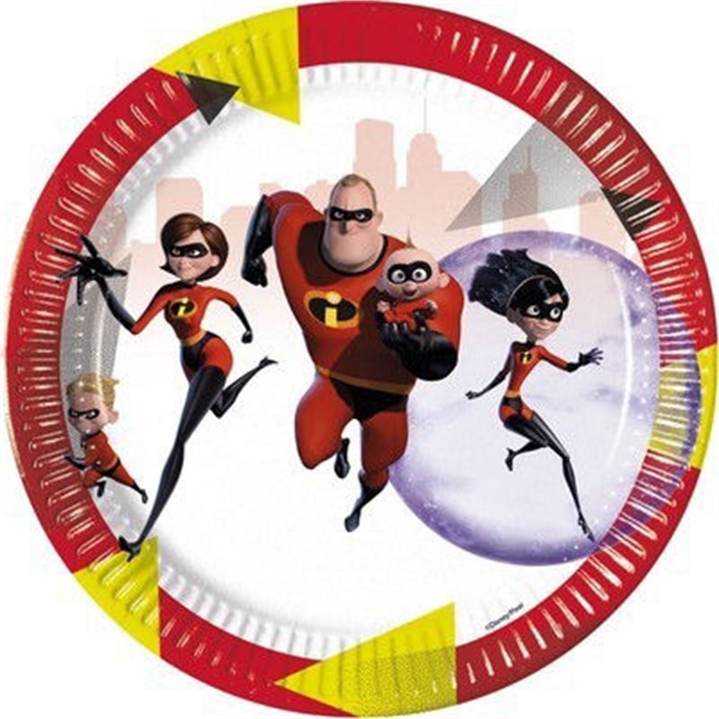 Piatti in carta 23 cm Gli Incredibili 2 8 pz Piatti in carta 23 cm Gli Incredibili 2 8 pz