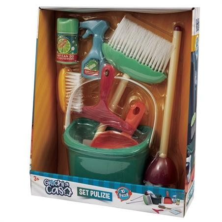 Set Pulizie 10 pezzi con Secchiello in Tronetto