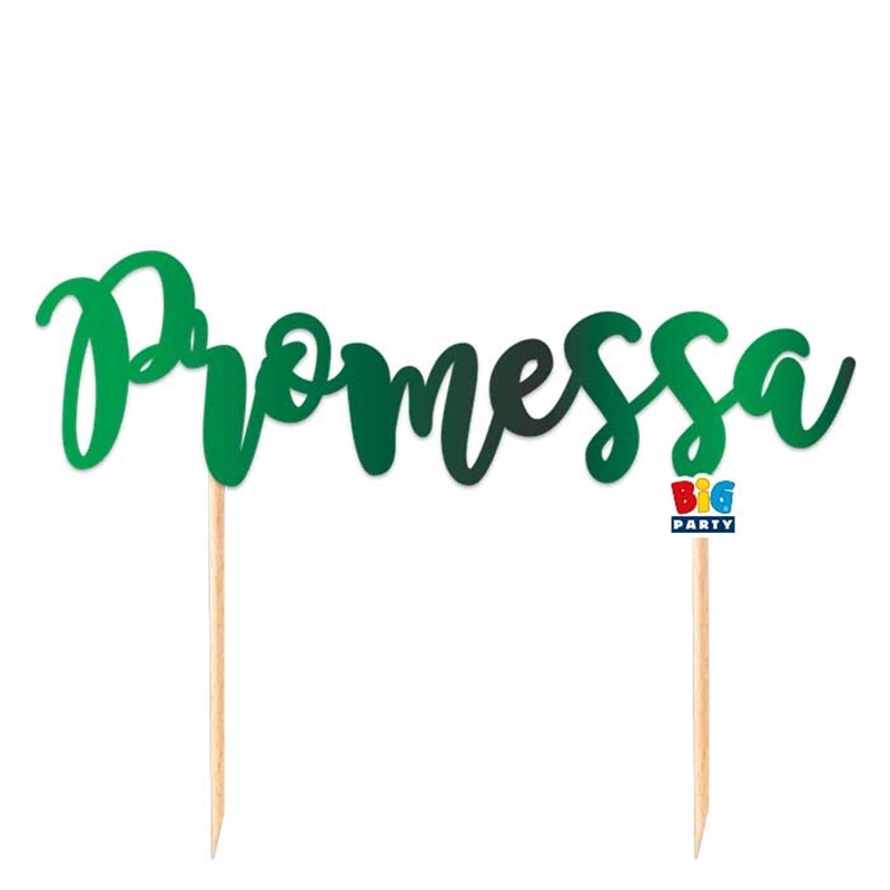Cake Topper in carta 20 x 15 cm Scritta Italic Promessa