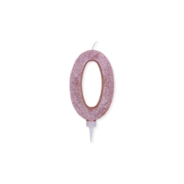 Candela  Rosa Gold Glitter 15 cm